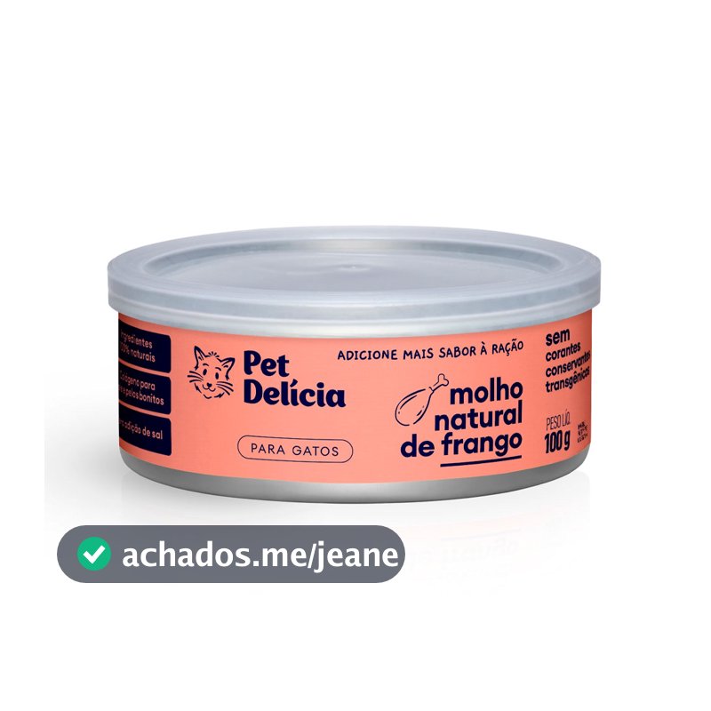 Molho Natural Para Gatos Pet Delícia Sabor Frango 100g