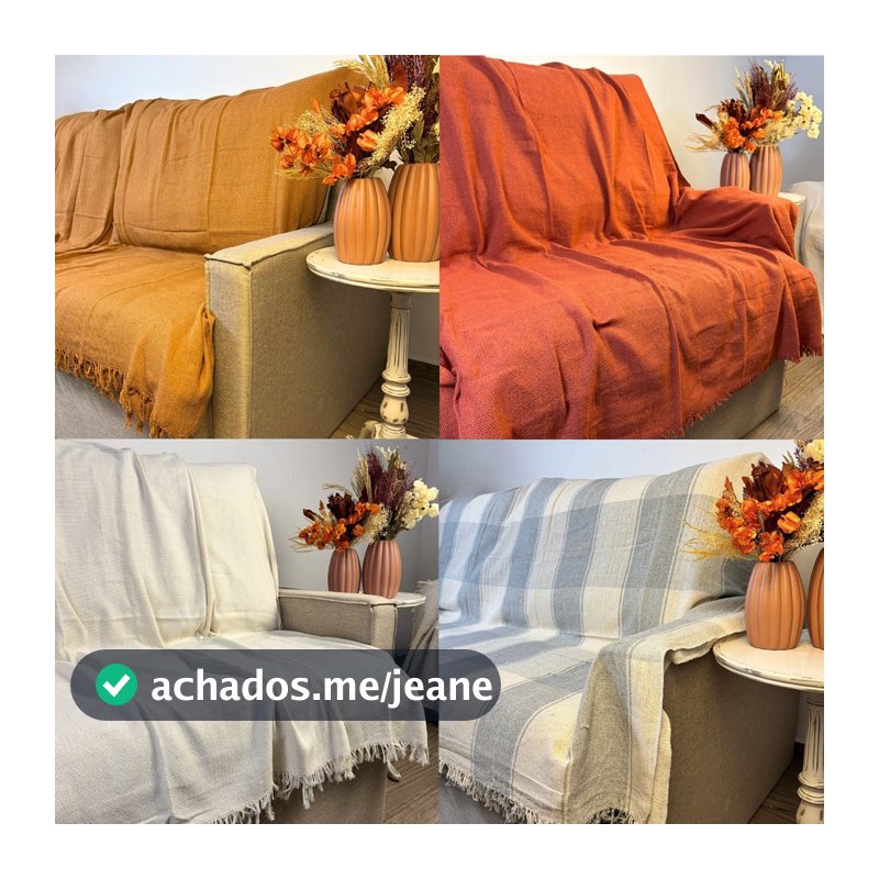 Manta Sofá 400x180mts Decorativa 4 Lugares King Gigante 100% Algodão Tipo Capa Luxuosa