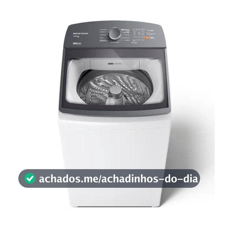Máquina de Lavar Brastemp 14kg Smart Sensor Cesto Inox Branca