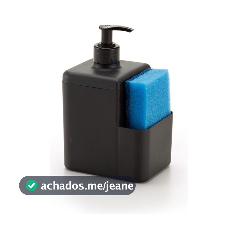 Porta Esponja com Dispenser de Detergente Preto – Pia Organizada e Moderna