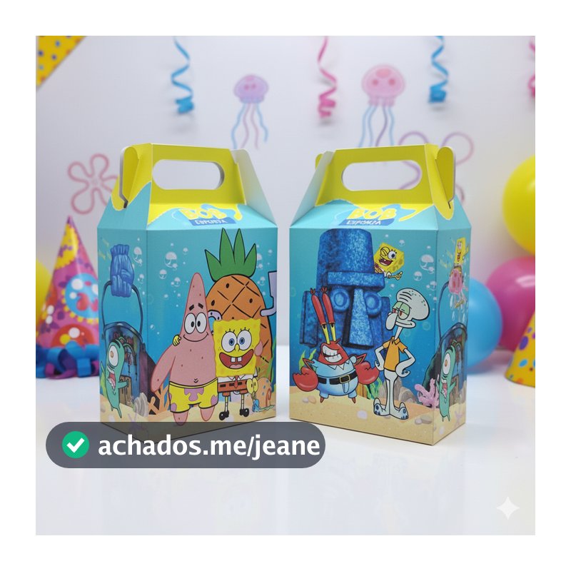 Kit Caixinha Maleta Maletinha  Bob Esponja / Lembrancinha Festa Aniversário e Decoração