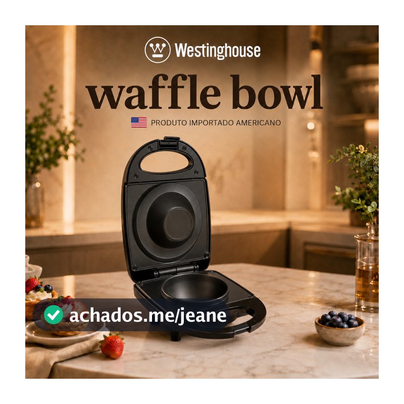 Máquina de Waffle bowl cheesecake Panqueca Antiaderente Elétrica 520W Preto 127V casquinha sorvete compacta doméstica