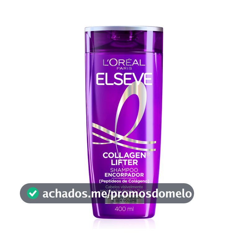 Shampoo Encorpador para Cabelos Finos e Sem Volume, Reconstrói Massa Capilar L'Oréal Paris Elseve Collagen Lifter 400ml