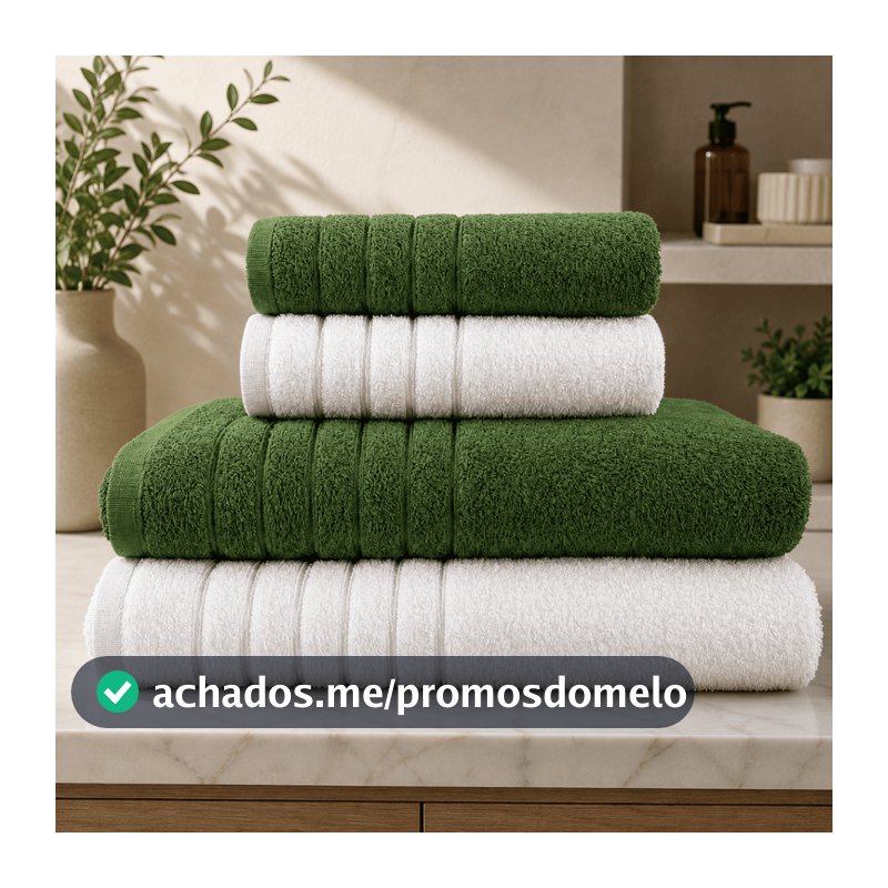 Kit 4 Toalhas Orteu (02 Banho e 02 Rosto) - Jogo de Toalhas 100% Algodão Grande 70cm x 130cm 400g