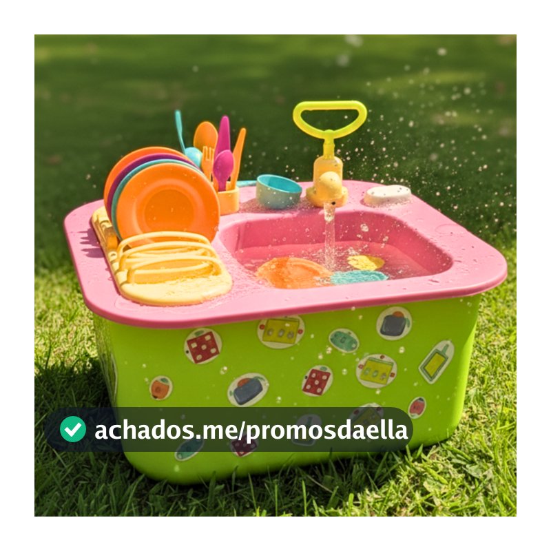 Pia De Cozinha Infantil Sai Agua Brinquedo Acqua Brink 22 Acessórios Envio Rápido Promoção!!