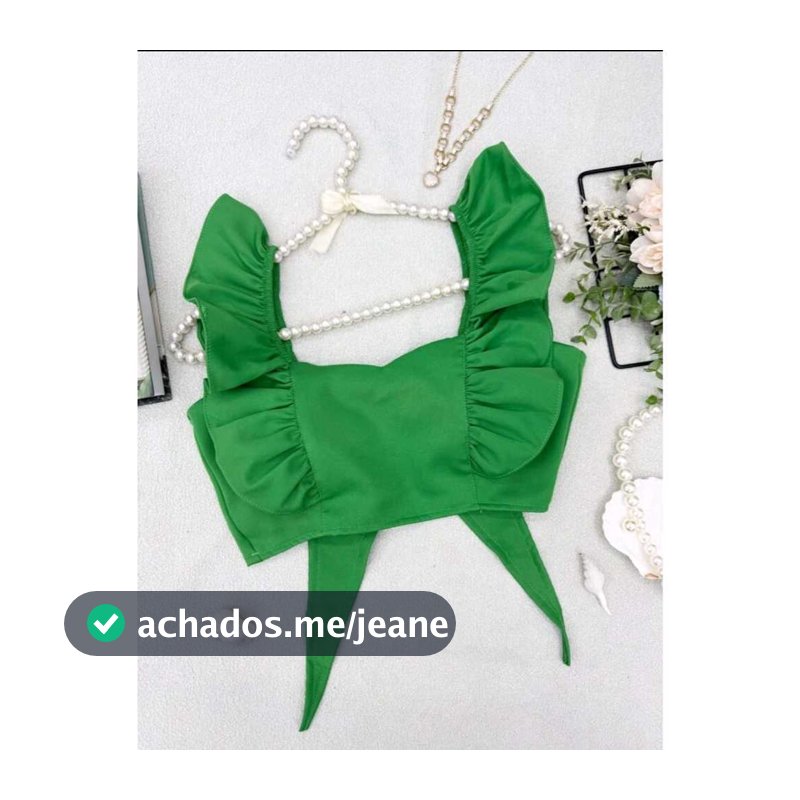top croppeds feminino elegante tamanho único com babado