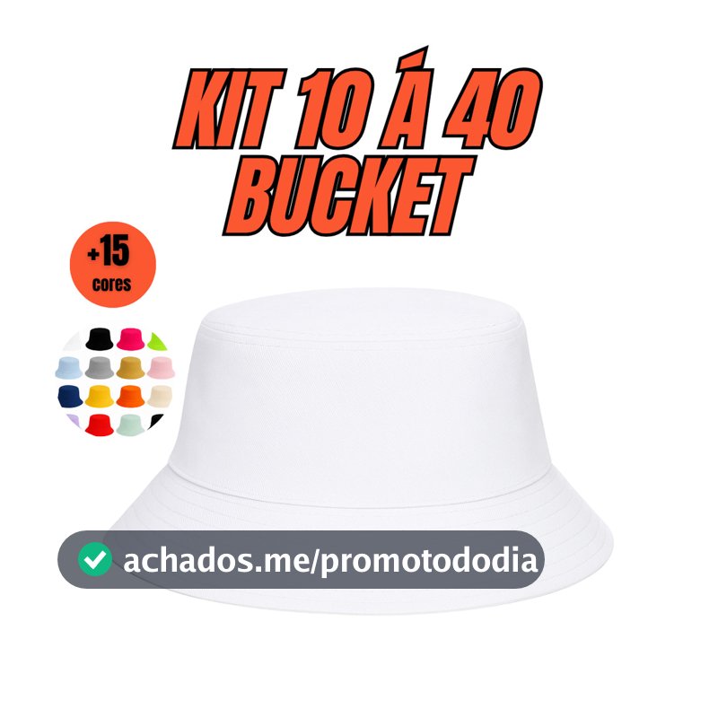 Kit 10 á 40 Chapéu Bucket Liso