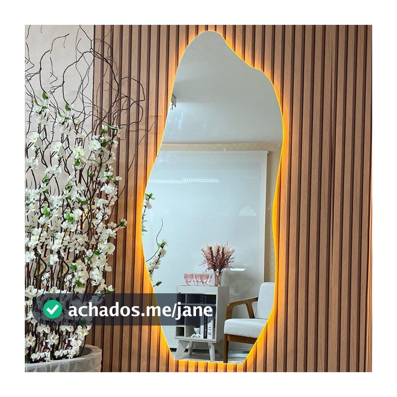 Espelho Orgânico Com Led Espelho Para Sala Quarto Espelho Decorativo Espelho Comprido