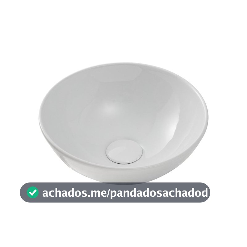 Cuba de Apoio Redonda Slim para Banheiro Louça Cerâmica 28,5x28,5cm Calcedônia Pingoo - Branco
