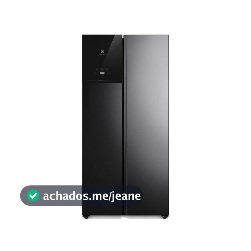Geladeira Electrolux Frost Free Inverter 431L AutoSense Bivolt Side by Side Black Inox Look (ES40B)