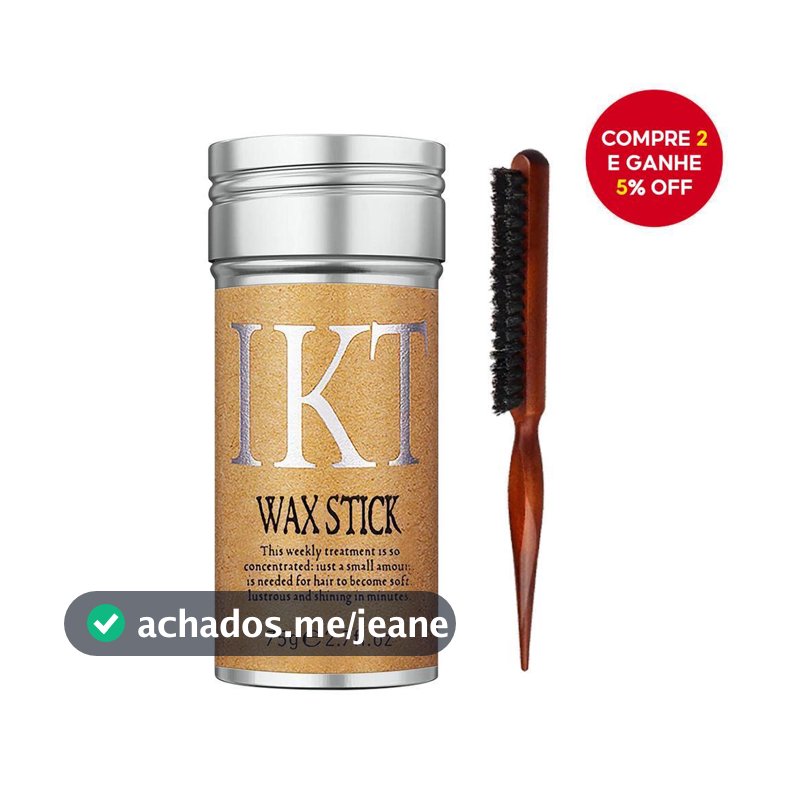 Conjunto De Bastão De Cera De Cabelo/Pente De 3 Fileiras De Cerdas De Javali Flyaways Estilo Liso E Para Perucas