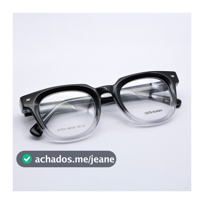 Armação Retro Acetato 7033 Unissex 48-24-140 – 100% Acetato Vintage, Estilo Clássico