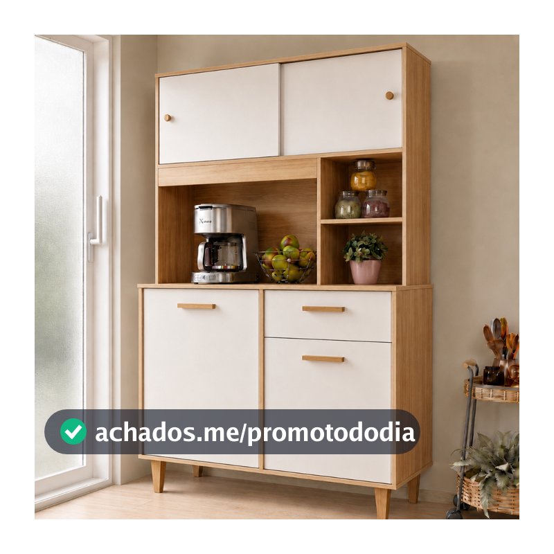 Armário de Cozinha Kit Compacto 4 Portas 1 Gaveta Organizadora Moderno - Blue Moby