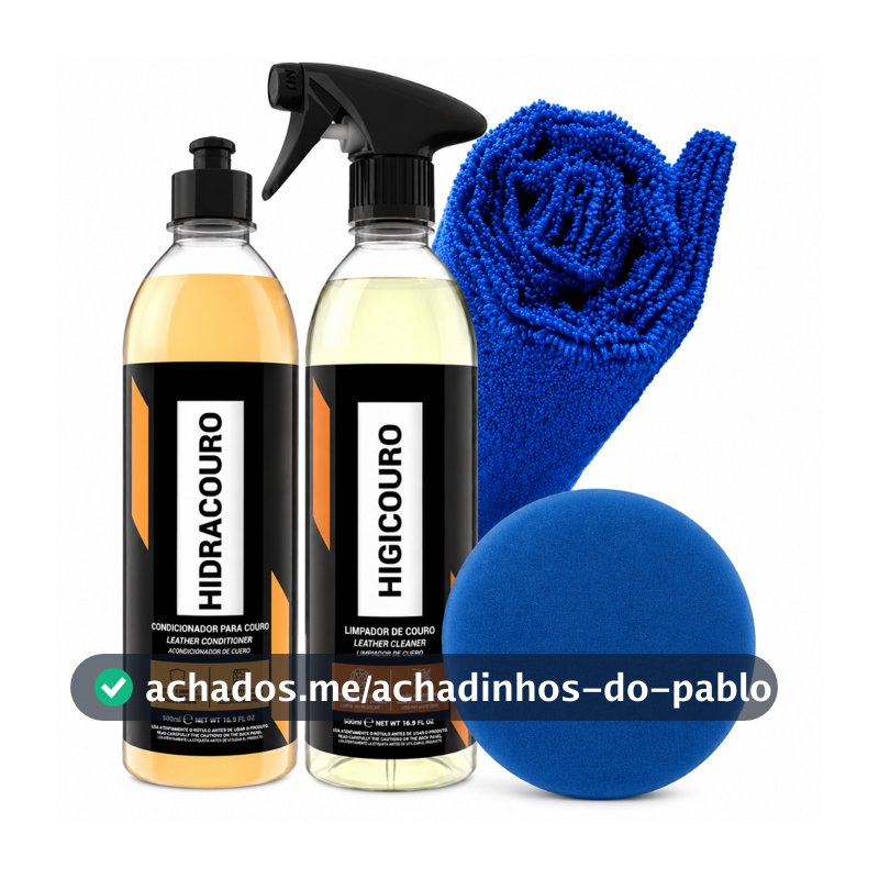 Kit Limpar Hidratar Couro Vonixx Higicouro 500 ml + Hidracouro + Toalha Microfibra + Aplicador