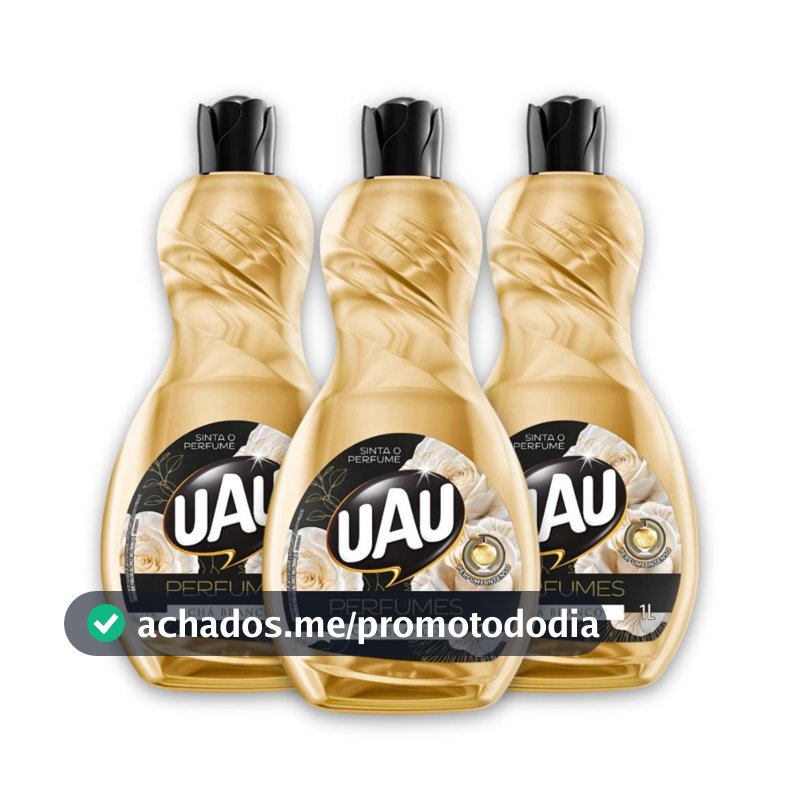 Kit 3un Limpador 1L UAU Perfume Chá Branco