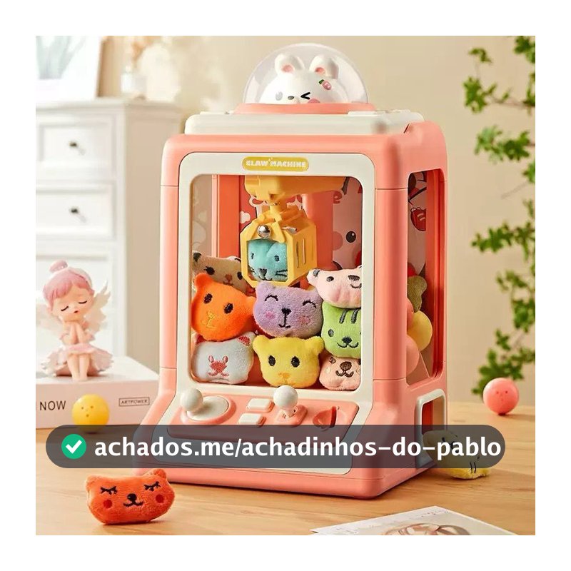 Máquina de Diversão Pega Ursinhos Maquininha De Pegar Bichinho Infantil Garra Com ficha