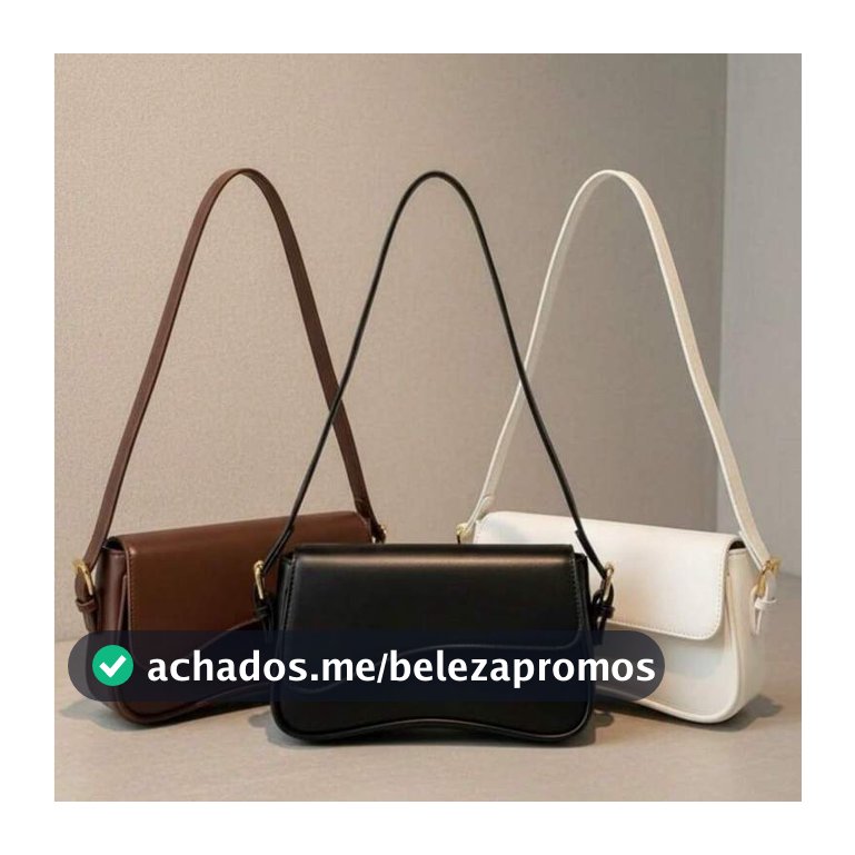 Kit 3 Bolsas Femininas Assimétrica de Ombro Baguete Meia Lua Casual Moderna Elegante Lançamento Promoção
