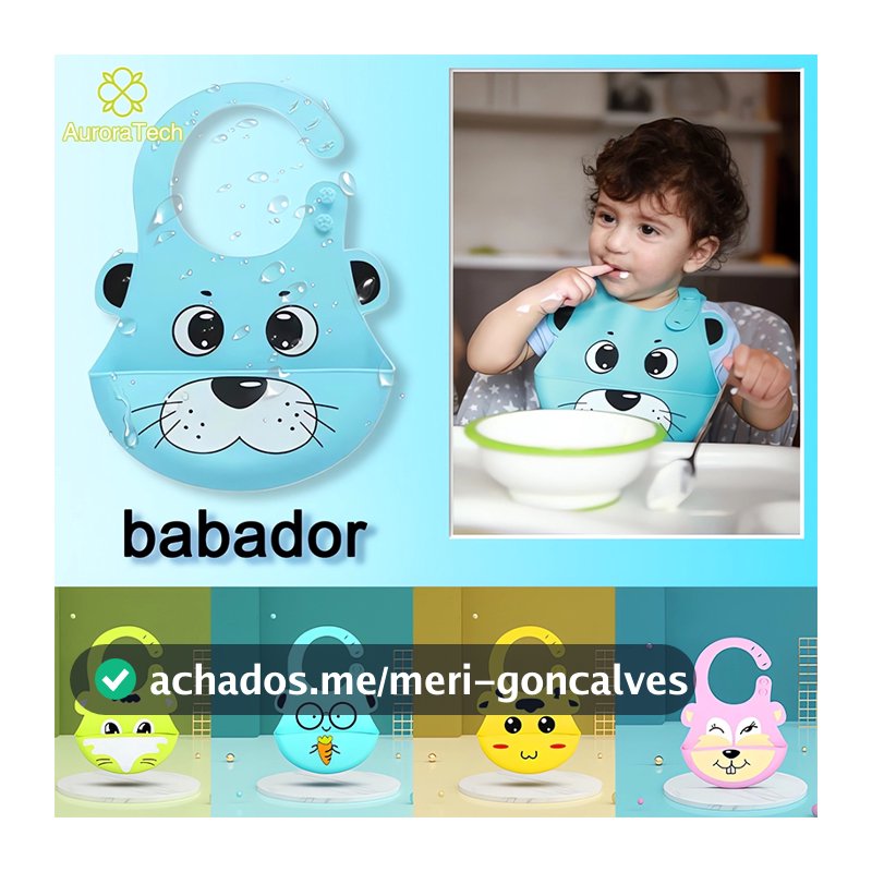 Babador Silicone Impermeável Bebê Com Coletor De Migalhas De Pão Babete De Alimentação Adjustable
