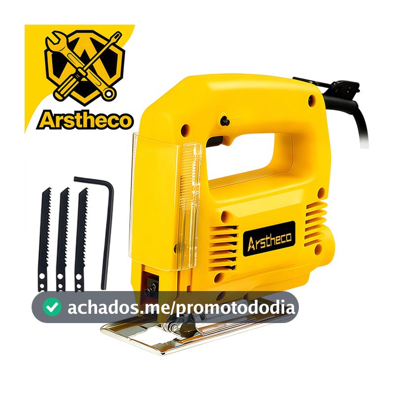 Serra Tico Tico 900W Madeira Alta Potência Base Ajustável com 3 serra Corta Madeira Metal Aço