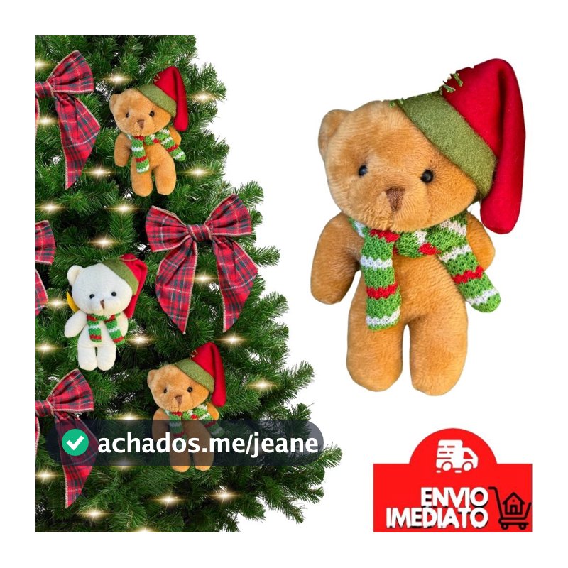 Enfeite Natal Urso Natalino Pendente Árvore de Natal Guirlanda Decoração