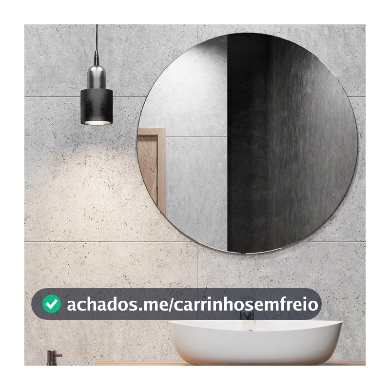 Espelho Redondo Vidro Lapidado Alta Qualidade Decorativo Para Quarto Sala Banheiro Lavabo Maquiagem