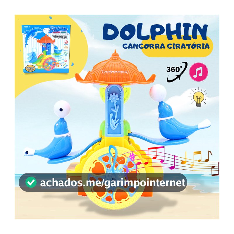 Brinquedo Golfinho Musical Gangorra Giratória
