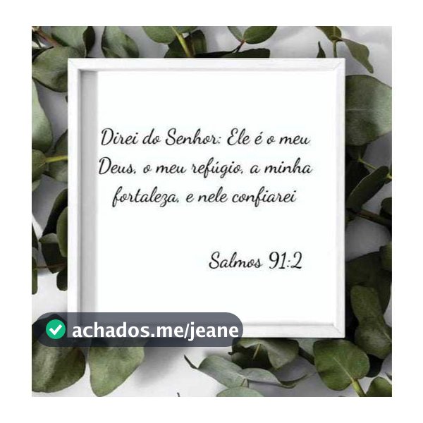 Quadro decorativo cobre caixa de luz com moldura 43x43 Direi do senhor Salmo 91:2 sala/quarto/cozinha/decoração/parede