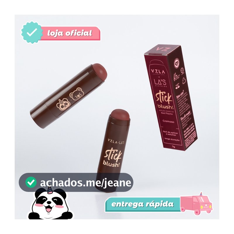 Blush Stick Red Mocha Cremoso Bastão Efeito Tint Longa Duração Vizzela + La's