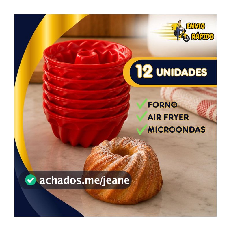 Kits Forminha Mini Forma Cupcake Pudim de Silicone Vulcãozinho Antiaderente
