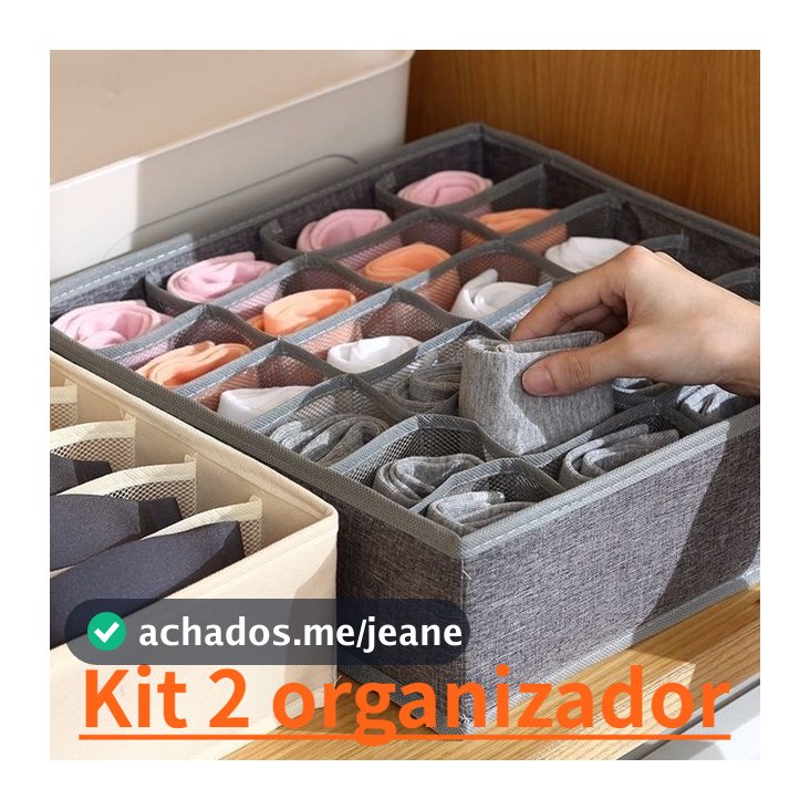 Organizador De Gaveta 33X30X10 24/8/7/6 Divisórias Dobrável Guarda Peças Intimas Sutiã Meias