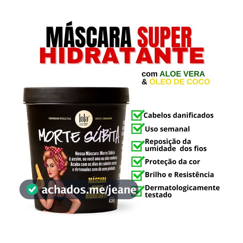 Máscara Morte Súbita Lola 450g – Recuperação Imediata | Aloe Vera e Óleo de Coco | Vegana