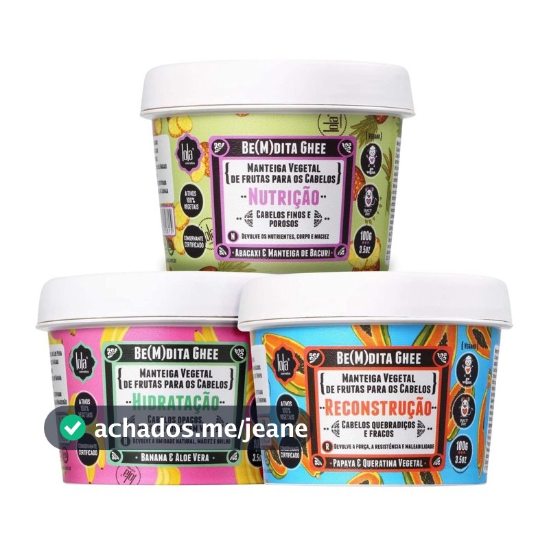 Kit Lola Cosmetics Cronograma Capilar Be(m) dita Ghee 3x100g