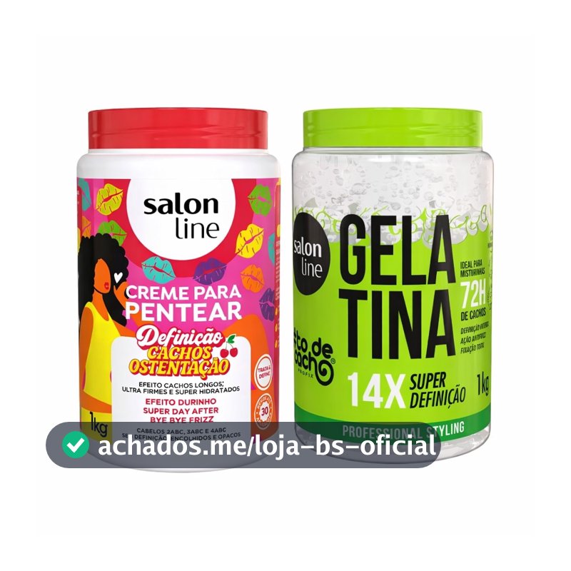 Kit Creme para Pentear Cachos Ostentação + Gelatina Super Definição 1kg