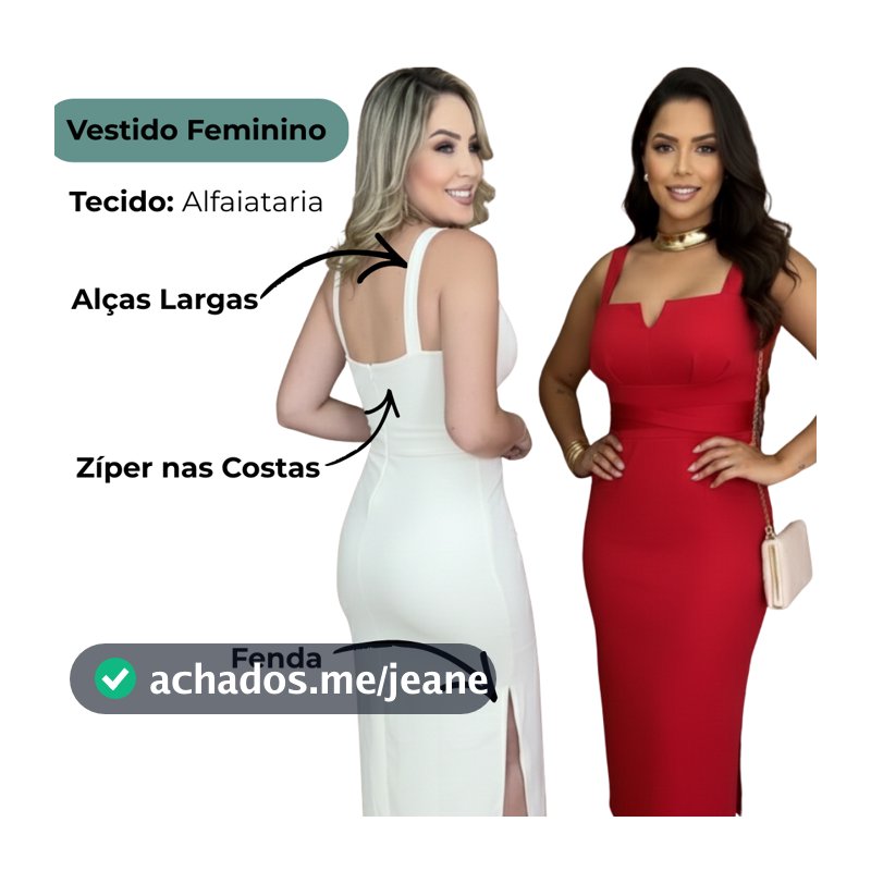 Vestido Feminino Mídi de Alfaiataria Faixa na Cintura