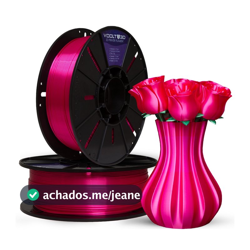 Filamento PLA Rosa Choque V-Silk High Speed - 1kg - Voolt 3D