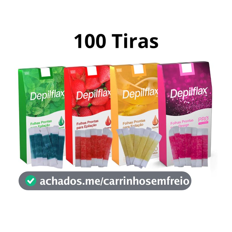 100 Tiras para depilação de sobrancelha