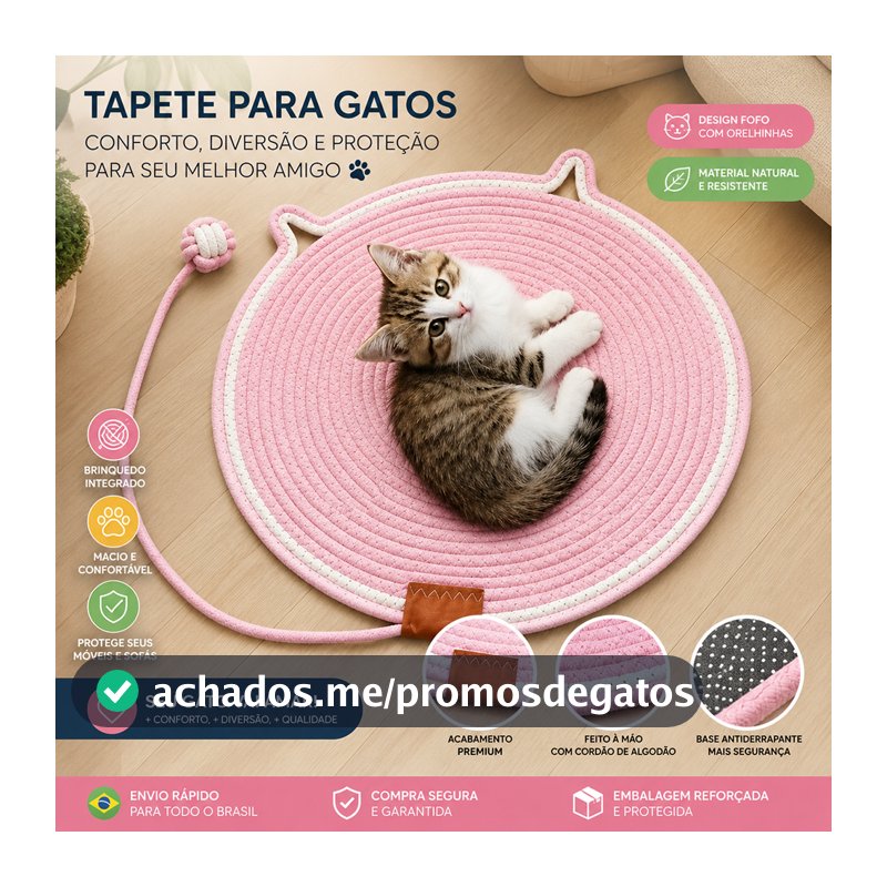 Tapete Arranhador Brinquedo Gato/ Interativo/ Limpa Pata