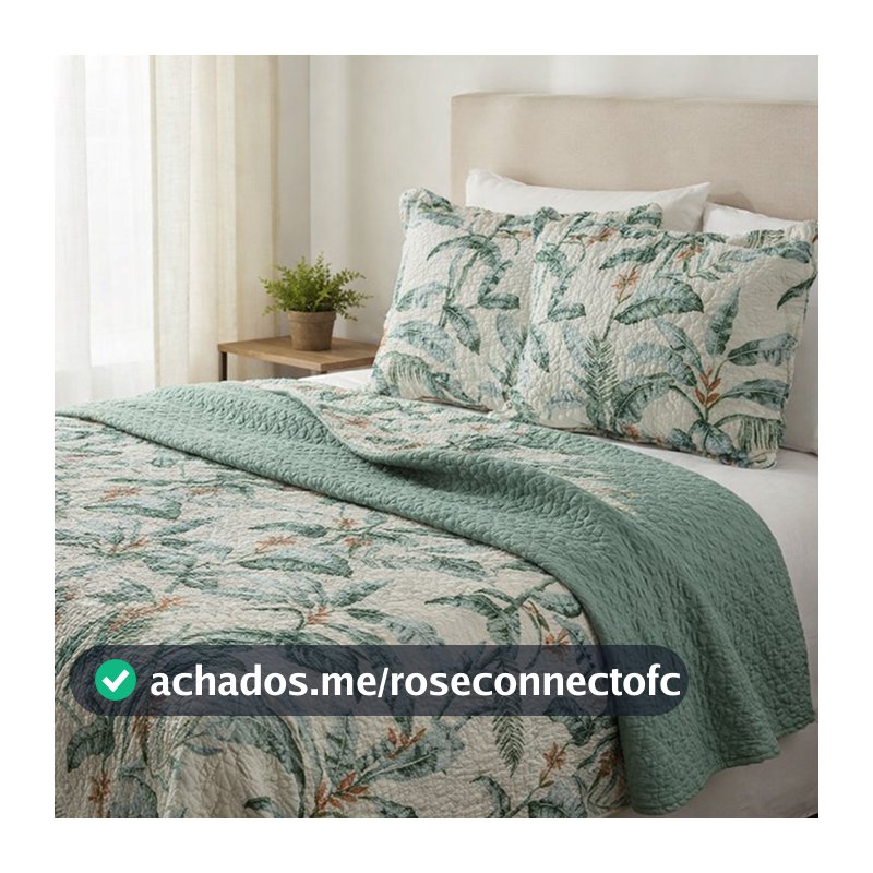 Colcha Cobre Leito Colcha Matelado 03 Peças Dupla Face Solteiro Casal Queen King  Casa Dona