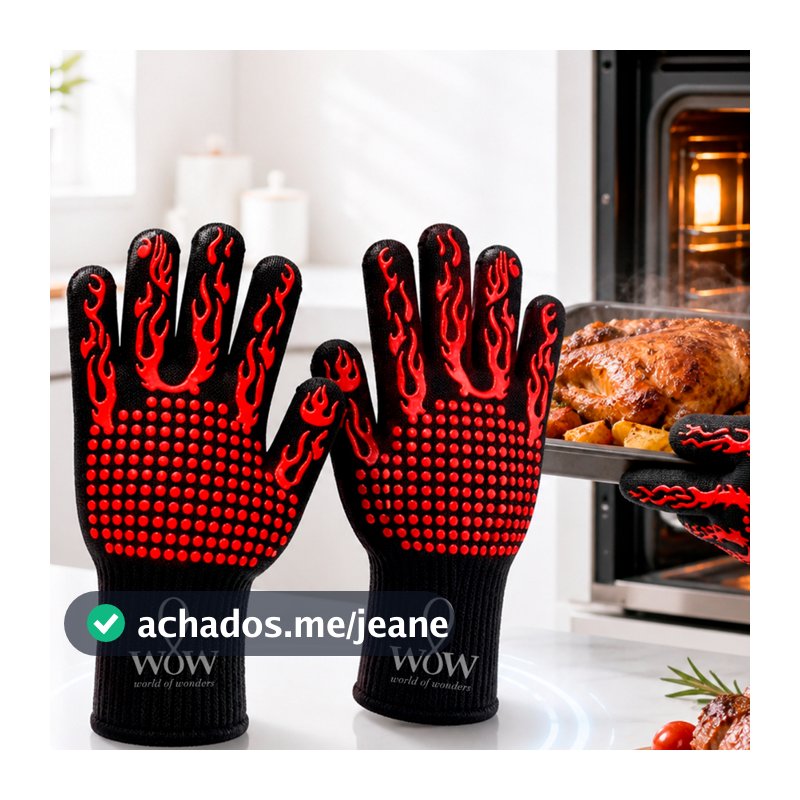 Luva Térmica Para Churrasco Suporta 350° Forno Churrasco