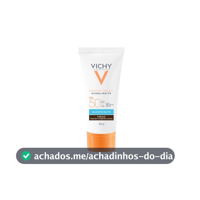 Vichy Capital Soleil Hydra-Matte Protetor Solar Facial FPS 50 Cor 6.0 30g