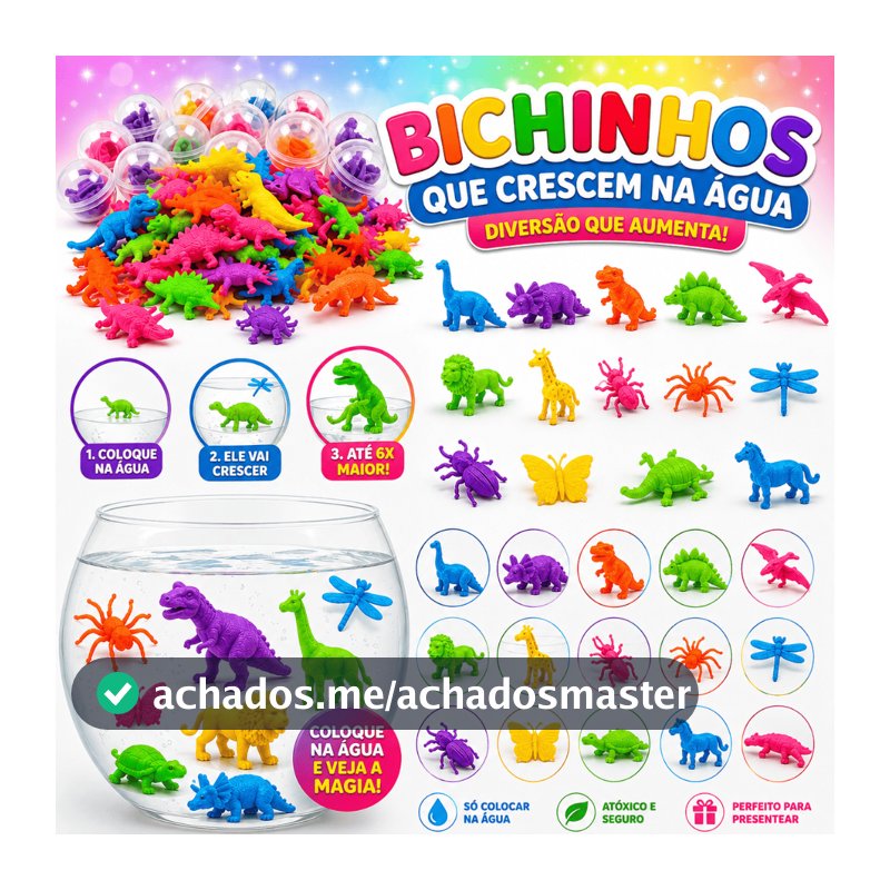 Kit Bichos Cresce Na Água P/ Kit Festa Lembrancinha  Aniversario Infantil Prenda Criança Sortidos