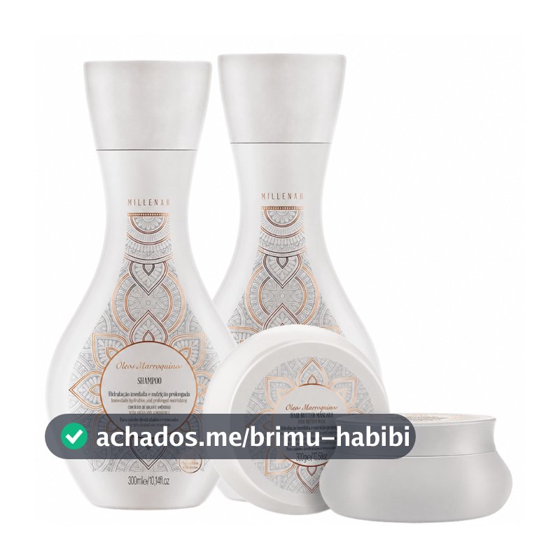 AMEND KIT MILLENAR ÓLEOS MARROQUINOS SHAMPOO E CONDICIONADOR 300ML + MÁSCARA 300G