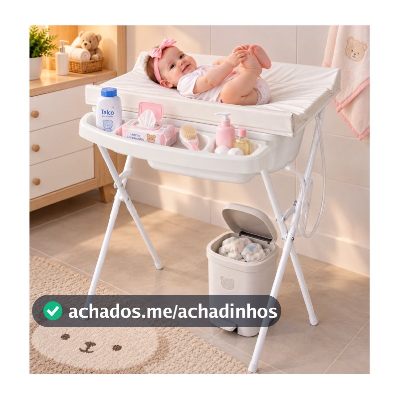 Banheira Luxo Com Suporte Dobrável Trocador e Saboneteira 30 Litros até 25kg - Baby Scorpion