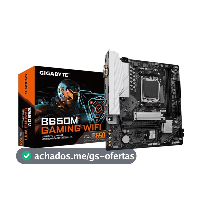 Placa Mãe Gigabyte B650M Gaming WIFI, Chipset B650, AM5, M-ATX, DDR5, B650M GAMING WIFI (rev. 1.0)