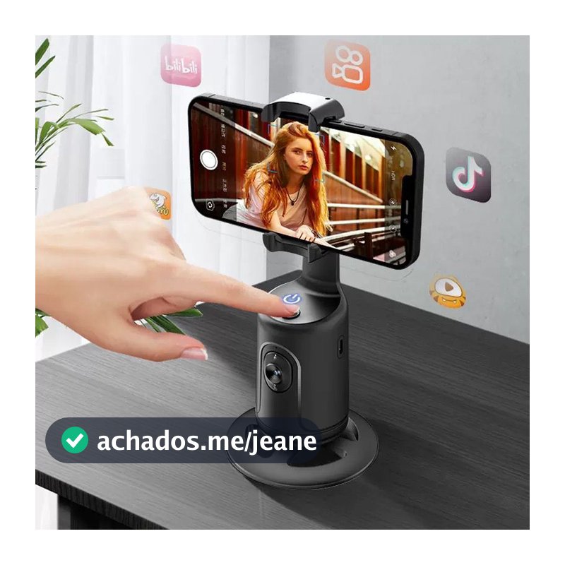 Estabilizador Gimbal de Smartphone 360° Rastreamento Inteligente de Rosto AI com Controle e Estabilização