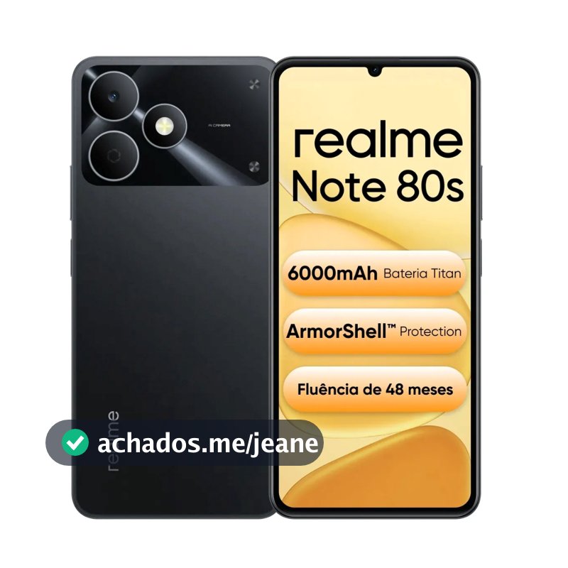 Celular realme Note 80S Smartphone 4+128 GB Original Versão Global Bateria 6000mAh Câmera 8MP P54 Tela 6.74"
