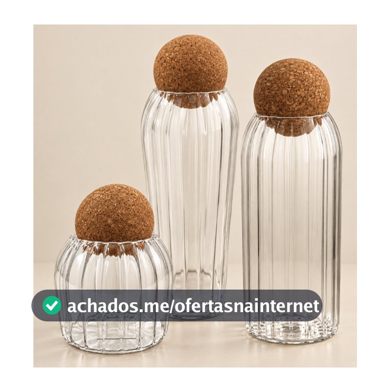 Pote de Vidro Tampa Bola Esfera Cortiça, Mantimentos Café Biscoitos Decoração Enfeite Vela Artesanal