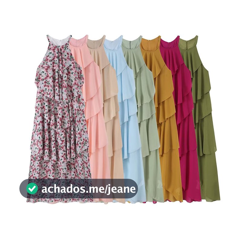 Vestido Liso Sem Mangas Em Camadas Com Decote Frente Única 202610-1
