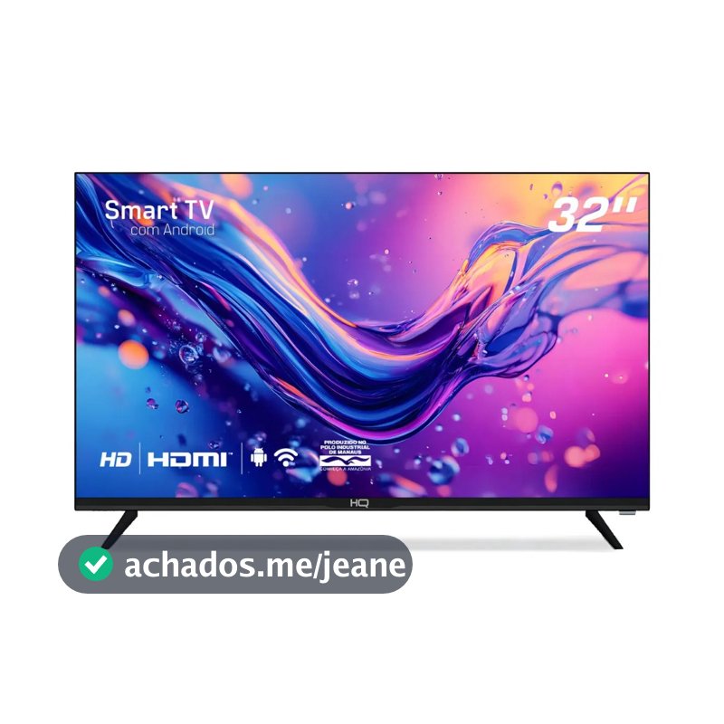 Televisão Smart TV 32 Polegadas HQ Android 12 HD Wi-Fi Conversor Digital 3 HDMI Netflix Envio Rápido HQS32NKHM