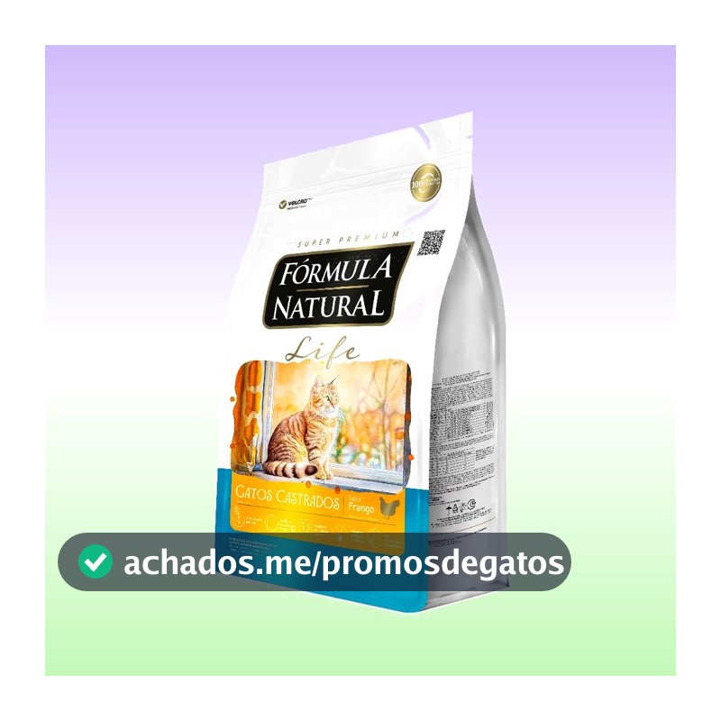 Ração Seca Fórmula Natural Life Gatos Castrados Sabor Frango 10,1 KG Adimax